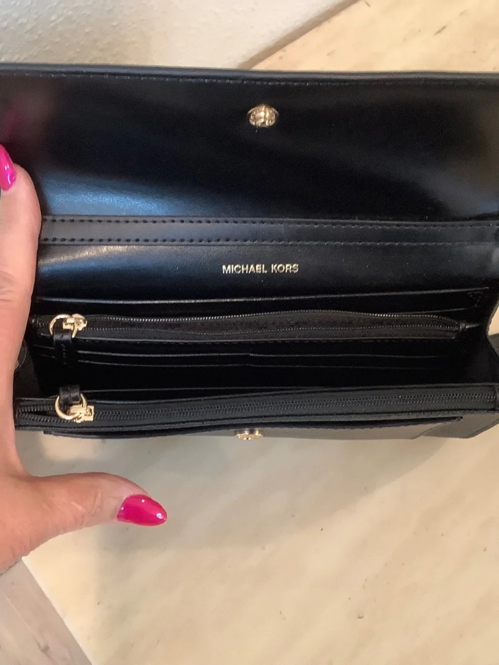 Michael Kors Black Leather Extra Small Cross Body Bag